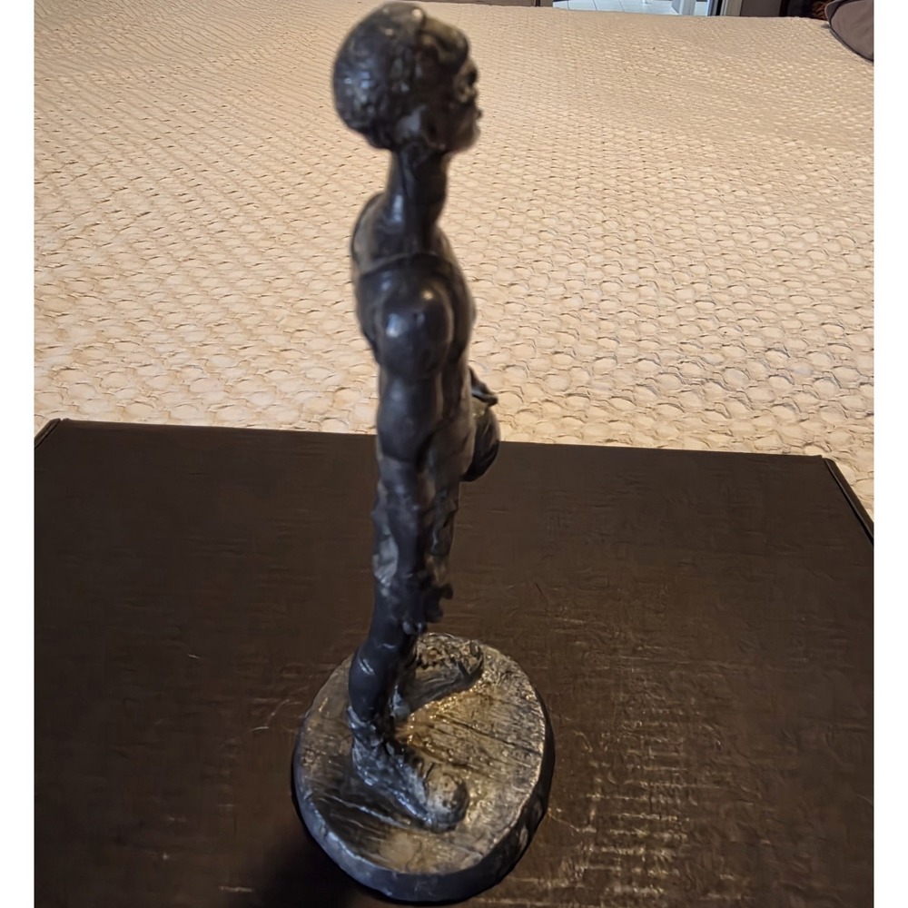 Michael Ricker pewter Vintage metal basketball figurine, Approx 6.5" Tall. - Picture 3 of 5